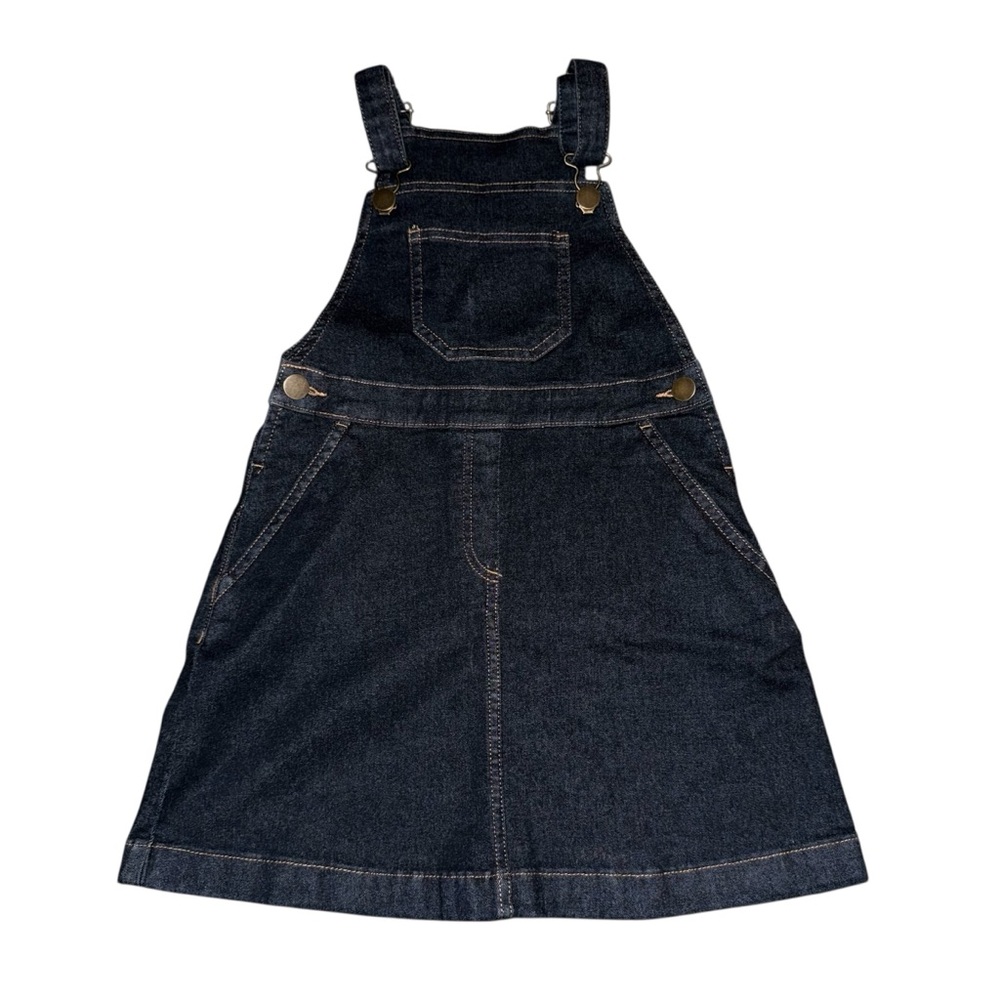Hanna Andersson Dark Blue Denim Overall Jumper Dress